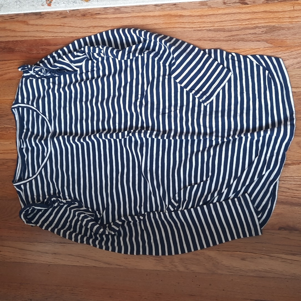 Old Navy blue and white striped maternity top
